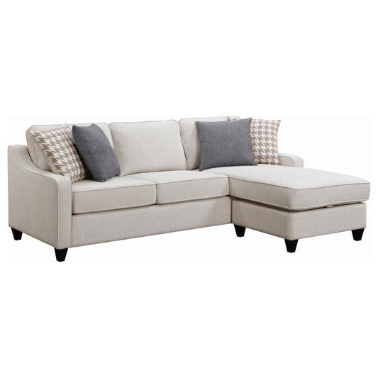 Mcloughlin - Upholstered Sloped Arm Sectional Sofa - Platinum