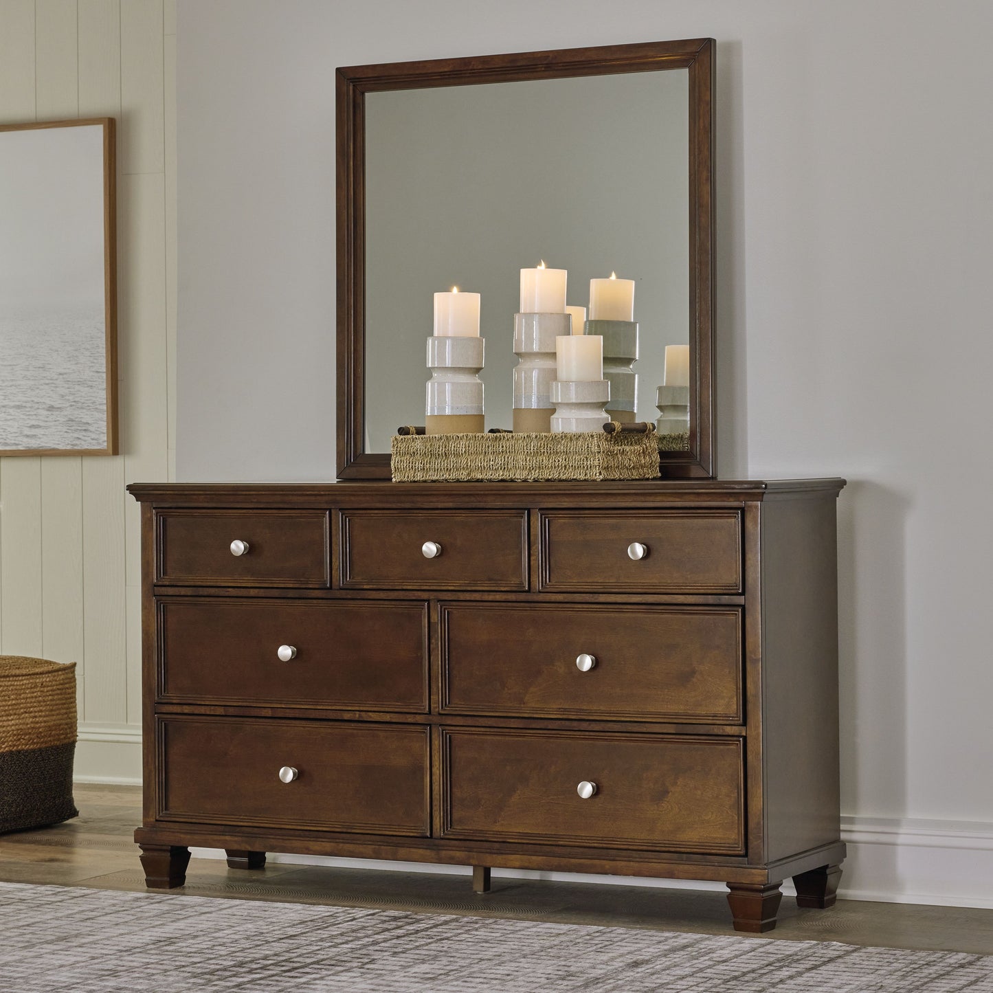 Danabrin - Brown - 8 Pc. - Dresser, Mirror, Chest, Queen Panel Bed, 2 Nightstands
