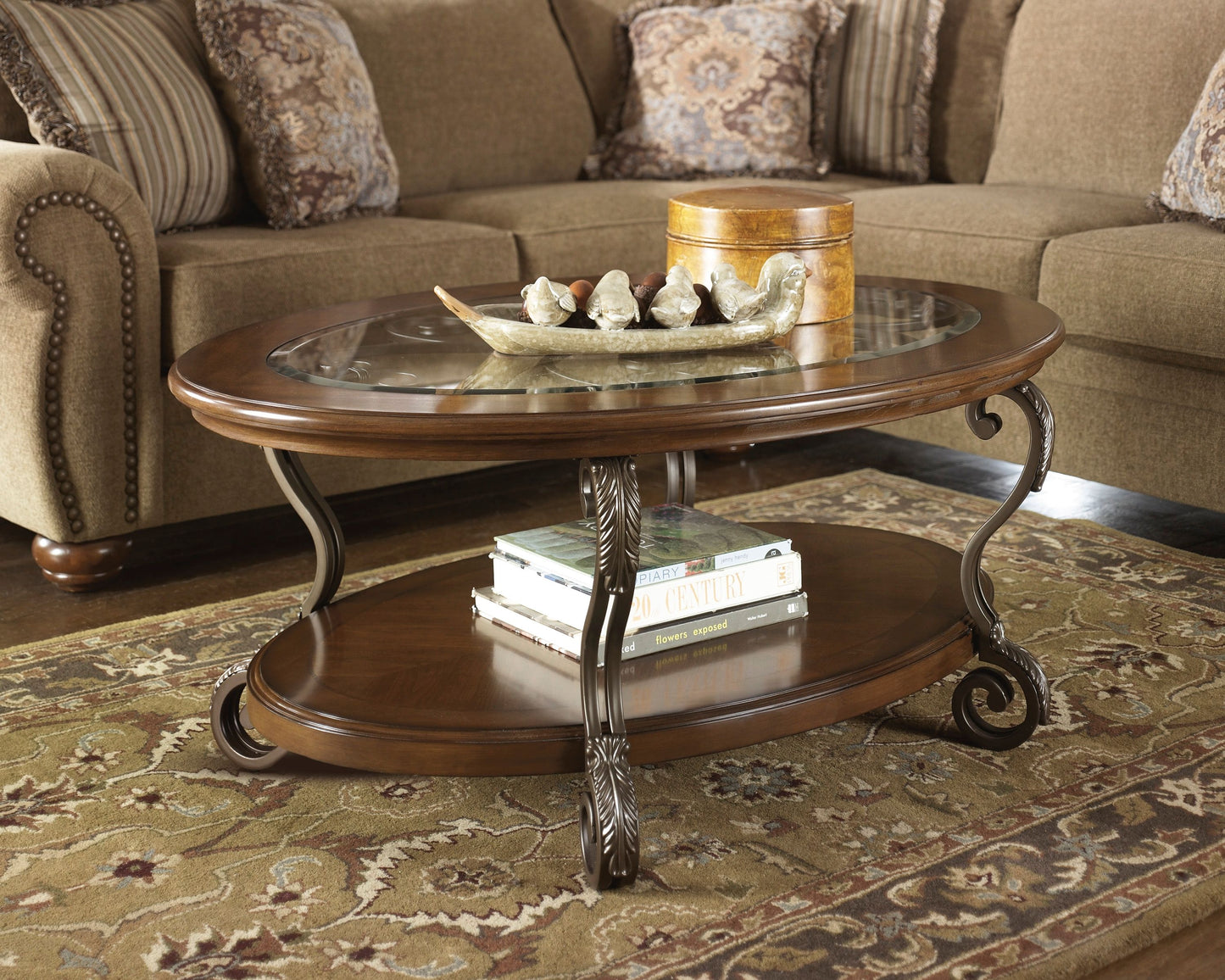 Nestor - Medium Brown - Oval Cocktail Table