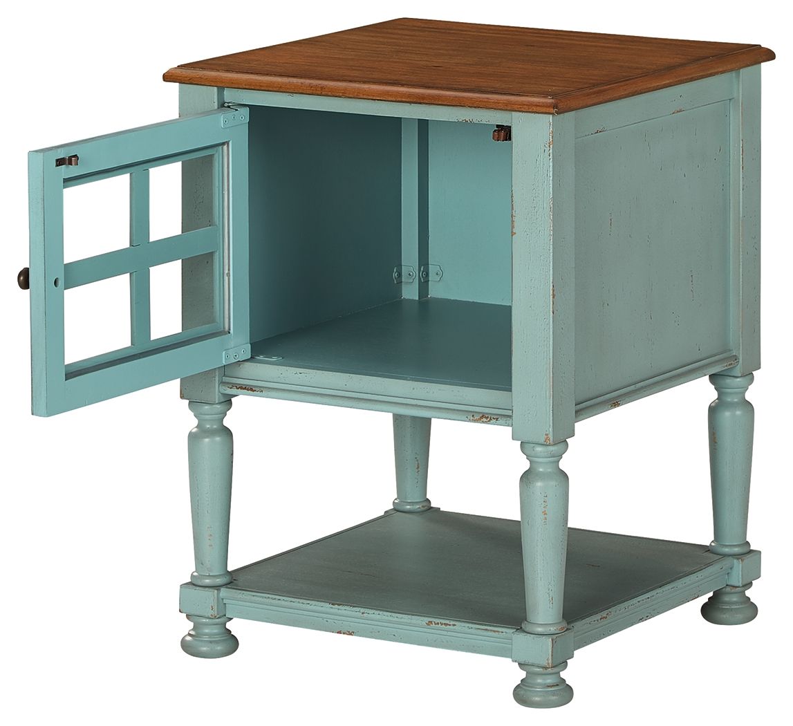 Mirimyn - Teal / Brown - Accent Cabinet