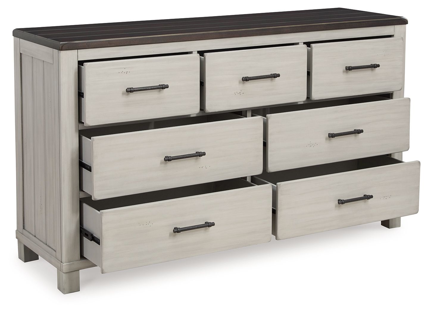 Darborn - Gray / Brown - 8 Pc. - Dresser, Mirror, Chest, California King Panel Bed, 2 Nightstands