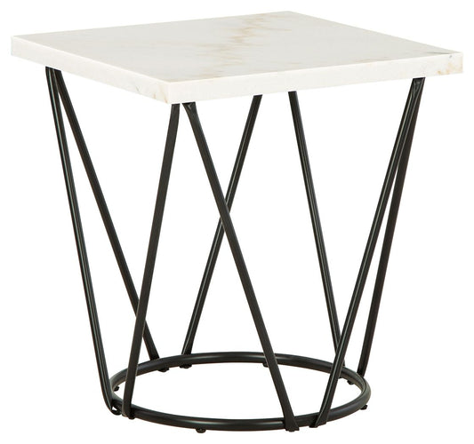 Vancent - White / Black - Square End Table