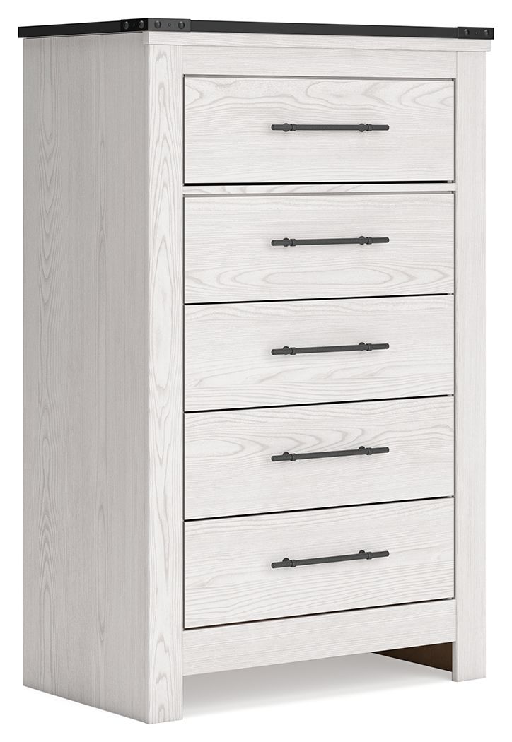 Schoenberg - White - Five Drawer Chest