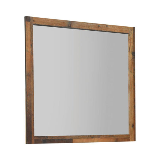 Sidney - Square Dresser Mirror - Rustic Pine