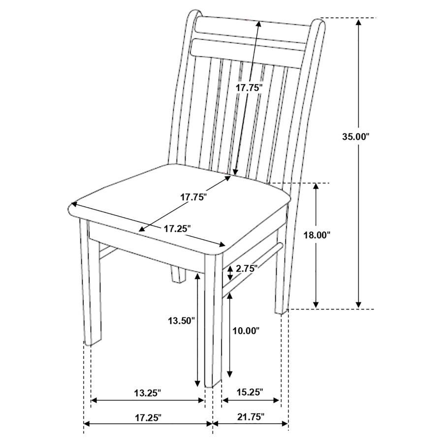 Phoenix - Slat Back Chair - Light Brown And - Cappuccino