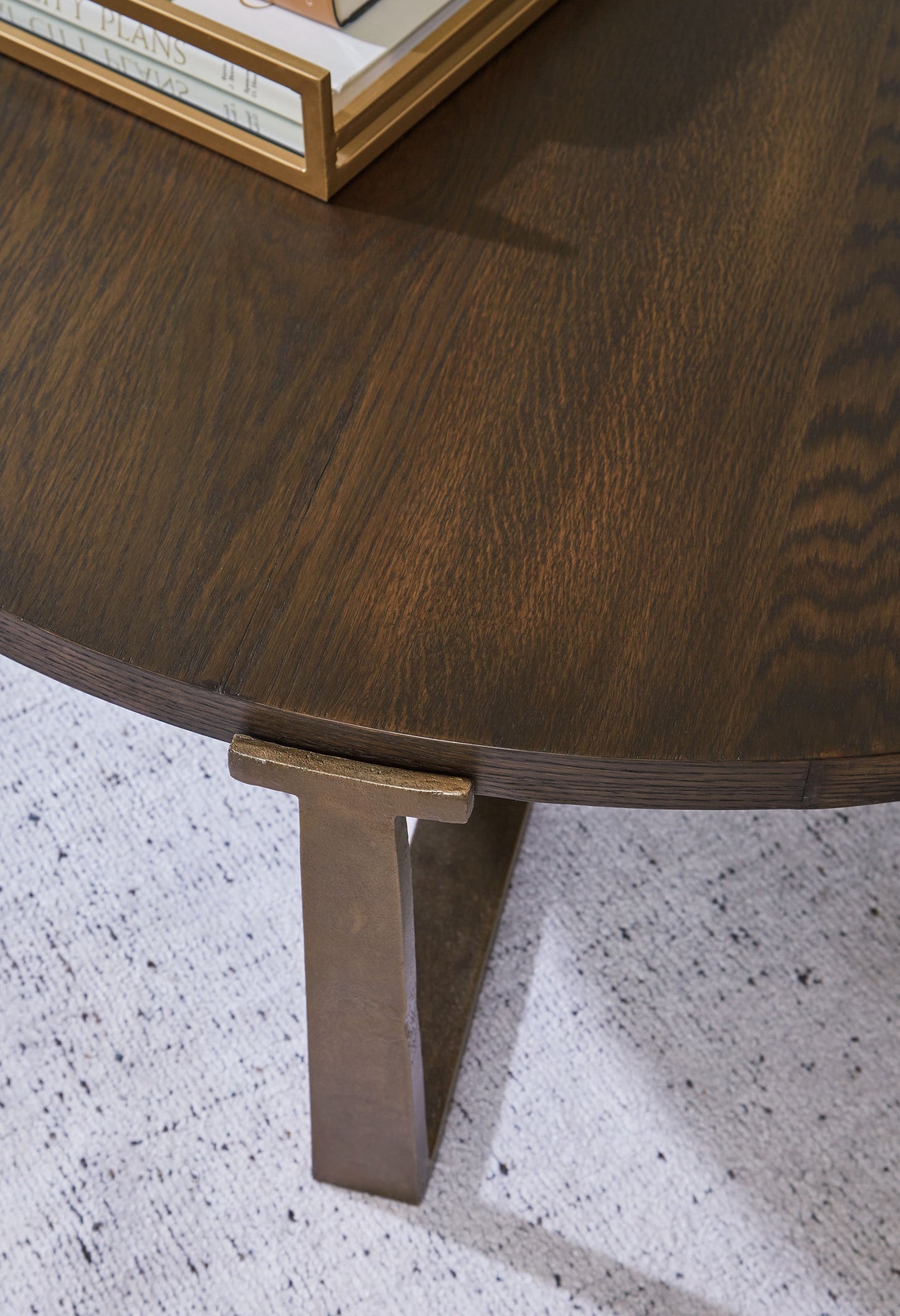 Balintmore - Brown / Gold Finish - Round Cocktail Table