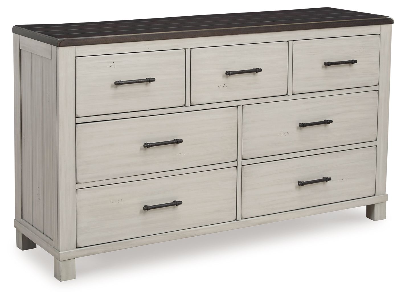 Darborn - Gray / Brown - 7 Pc. - Dresser, Mirror, California King Panel Bed, 2 Nightstands