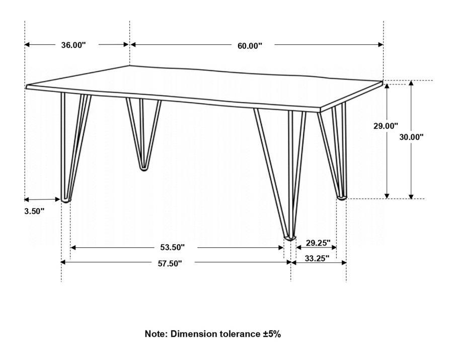 Topeka - Live-Edge Dining Table - Mango Cocoa And Gunmetal