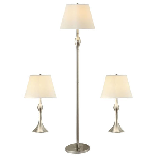 Griffin - 3 Piece Floor And Table Lamp Set Brushed Nickel - Brush Nickel