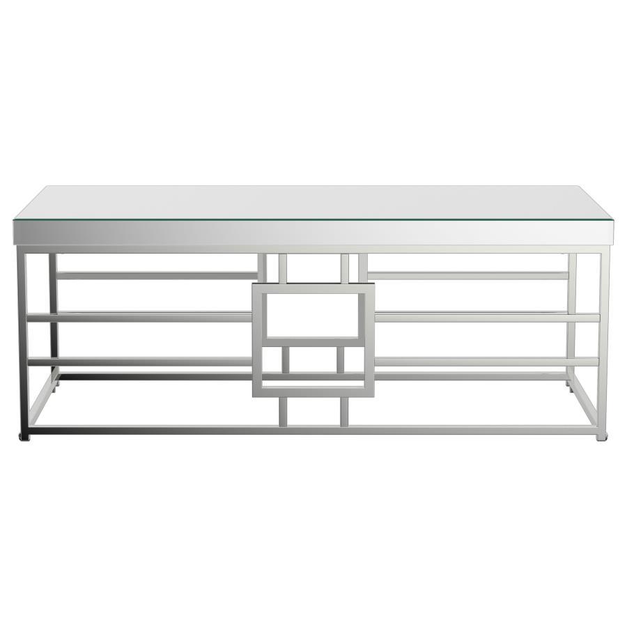 Dafina - Geometric Frame Rectangular Coffee Table - Chrome