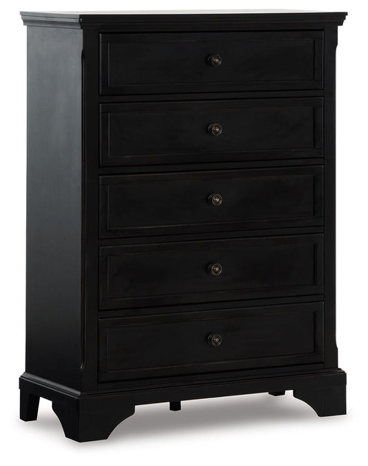 Chylanta - Black - Five Drawer Chest