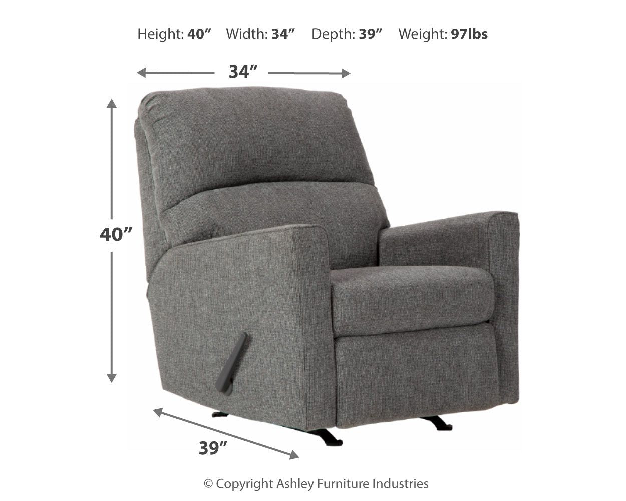 Dalhart - Charcoal - Rocker Recliner