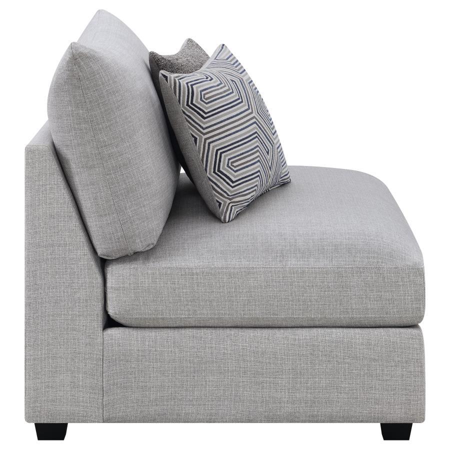 Cambria - Upholstered Armless Chair - Grey